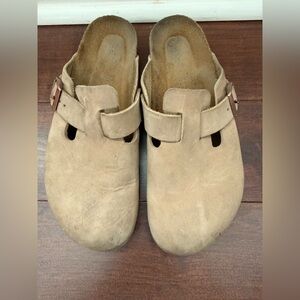 Birkenstock clogs Boston oil leather tobacco